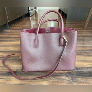 Angela Roi Vegan Leather Cher Tote - Bordeaux